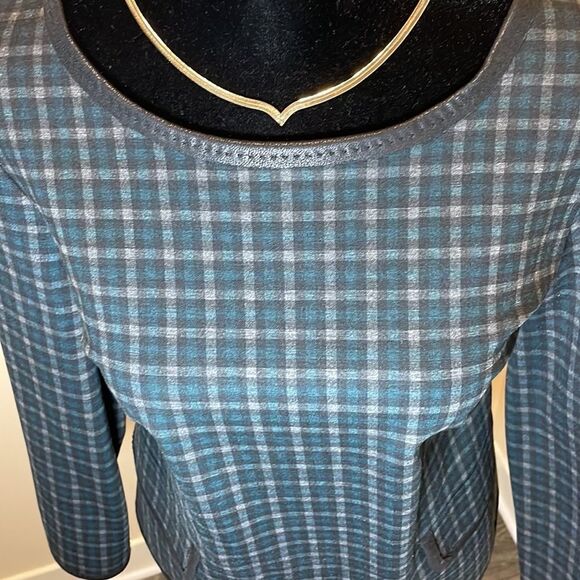 MAX Studio Tartan Plain 3/4 Sleeve Top, Size Small - Picture 6 of 16